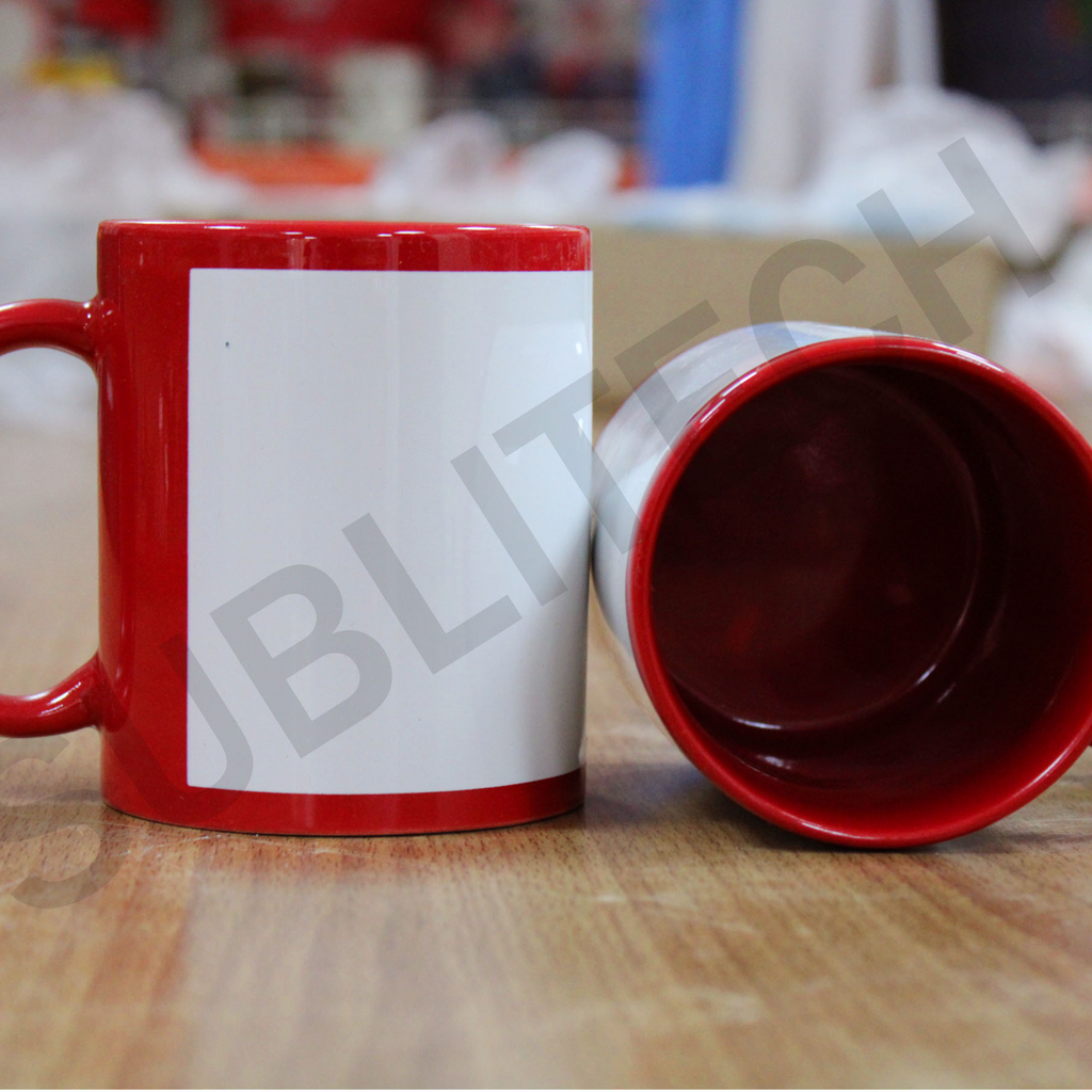 Full Red With White Patch Mug