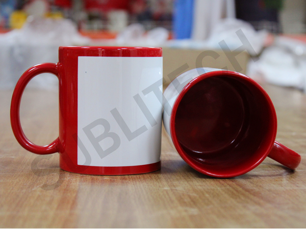 Full Red With White Patch Mug